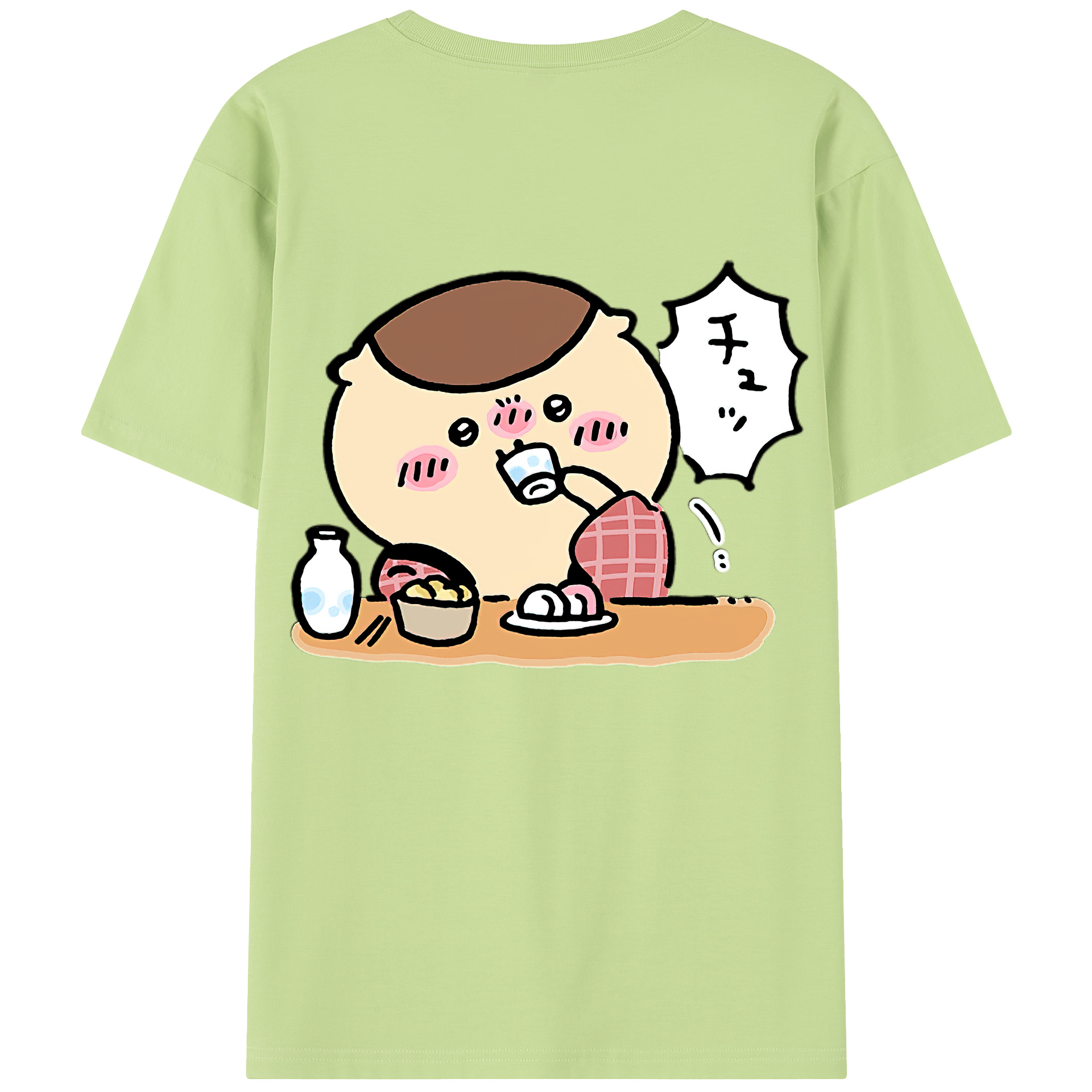 （画像用） ちいかわ くりまんじゅう Chii-kawa kuri manjū 綿100％半袖Tシャツ（背面プリント）